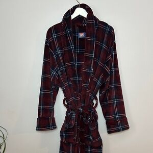 Wrangler Plaid Burgundy Robe size L/XL